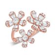 14k 3 Flower Ring, 38 Baguette 1.38Ct Diamond, 47 Round 1.18Ct Diamond, available in White, Rose and Yellow Gold Supply