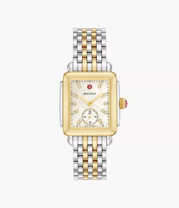 Michele Deco Mid Two-Tone Diamond Dial Watch Sale