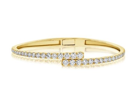 14k Gold 2.78Ct Graduated Diamond Bangle Bracelet with 36 diamonds, available in White, Rose and Yellow Gold Online Sale