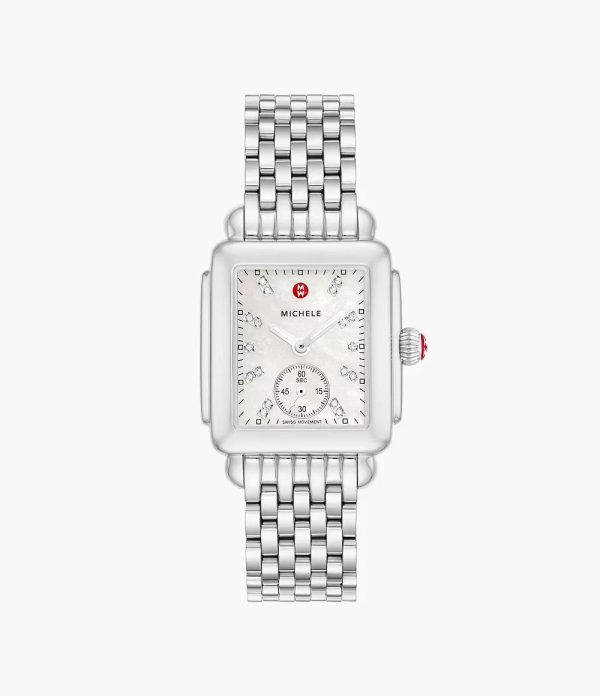 Michele Deco Mid Stainless Diamond Dial Watch Sale