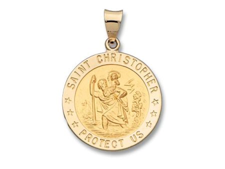 14k Yellow Gold Saint Christopher Medal Charm Discount