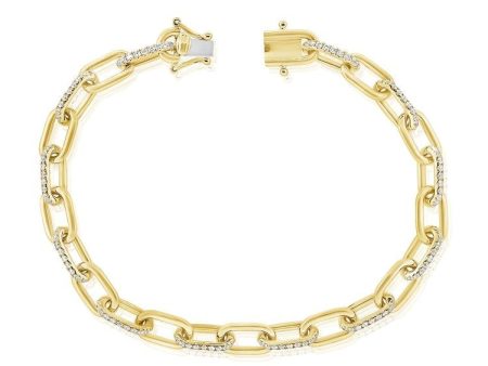 14K Gold 0.70Ct Diamond link Bracelet with 108 Diamonds, available in White, Rose and Yellow Gold on Sale