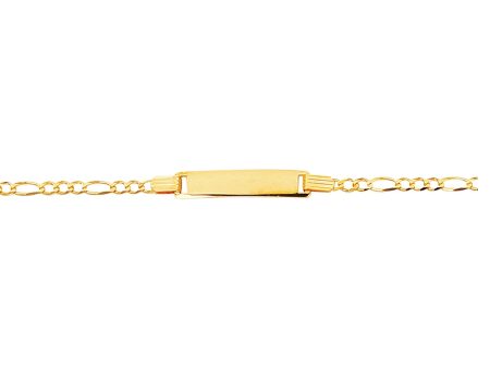 14k Yellow Gold 2.7 Grams 6 Inch ID Bracelet with Figaro Supply