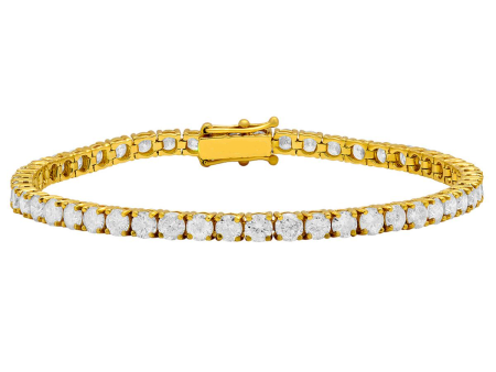 14k Yellow Gold 1.00Ct Diamond Tennis Bracelet For Cheap