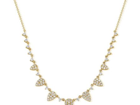 14k Gold 1.00Ct Diamond Geometric Fashion Necklace with 78 Diamonds, available in White, Rose and Yellow Gold Discount