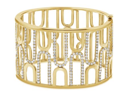 14k Yellow Gold 5.37Ct Diamond Bangle 225 Diamond Bracelet Online now