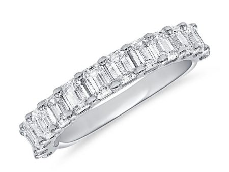 14k Gold 1.93Ct Emerald Cut Diamond Band with 13 Diamonds, available in White, Rose and Yellow Gold Online now