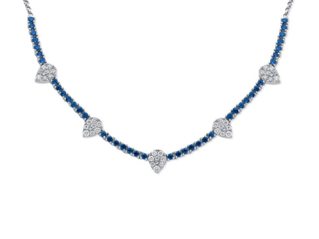 14k White Gold 1.13Ct (42) Sapphire, 0.62Ct (45) Diamond Necklace Online