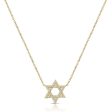 14K Gold 0.13Ct Diamond Star Of David Necklace with 48 Diamonds, available in White, Rose and Yellow Gold on Sale