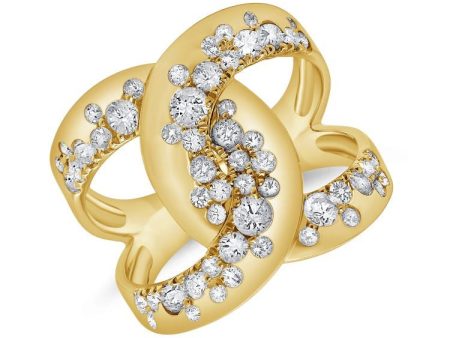 14k Yellow Gold 1.29Ct Diamond Fashion Ring with 55 Diamonds Supply