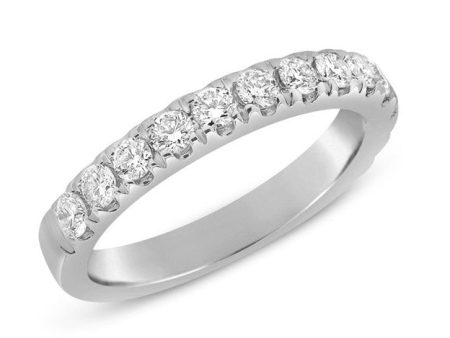 14K White Gold 0.52Ct Diamond Wedding Band with 15 Diamonds Cheap