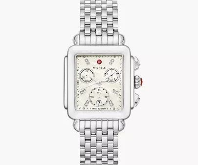 Michele Deco Stainless Diamond Dial Watch Sale