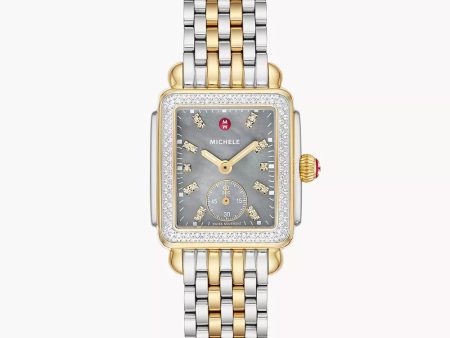 Michele Deco Mid Two-Tone 18K Gold-Plated 0.49Ct Diamond Watch For Cheap