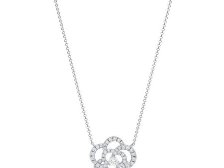 14k Gold 0.84Ct Diamond Floral Necklace with 58 Diamonds, available in White, Rose and Yellow Gold Discount