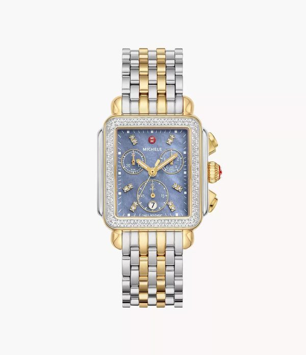 Michele Deco Two-Tone 18K Gold-Plated 0.65Ct Diamond Watch Online now