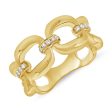 14k Gold Ring with 15 diamonds 0.10Ct with Open links, available in White, Rose and Yellow Gold Hot on Sale