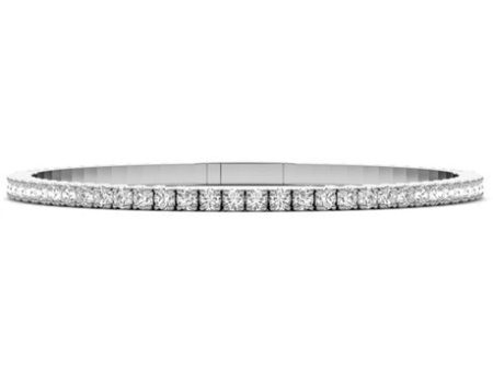 14k White Gold 5.06Ct Lab Grown Diamond Flexible Bracelet with 63 Diamonds Fashion