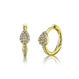 14k Gold 0.11Ct Diamond Earring with Pear Shape and Hoop, Available in White, Rose and Yellow Gold Online Sale