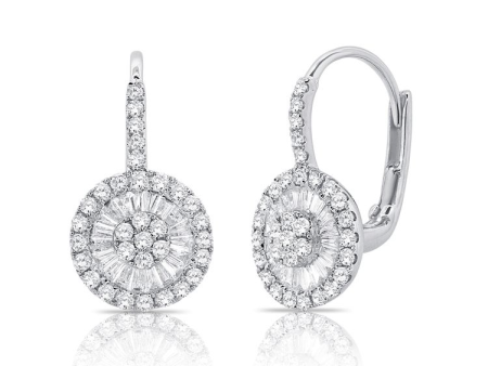 14k Gold 0.45Ct Baguette, 0.66Ct Round Diamond Earring, available in White, Rose and Yellow Gold Online