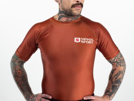 Rash Guard - Nippon Sport -  Classic  - Lyhythihainen - Ruskea Cheap