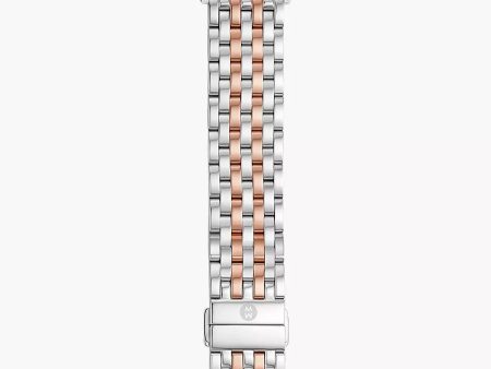 Michele 38 40 41mm and 42 44 45 49mm Two-Tone 18K Pink Gold-Plated Bracelet Band for Apple Watch Cheap