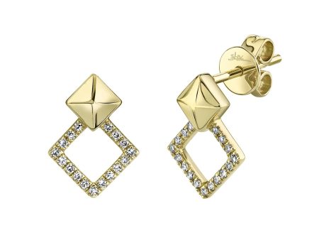 14k 0.11Ct Diamond Drop Stud Earring, Available in White, Rose and Yellow Gold Online Hot Sale