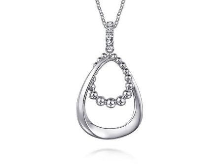 Gabriel Sterling Silver 0.27Ct White Sapphire Bujukan Pendant Drop Necklace Hot on Sale