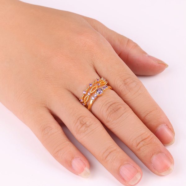 Braided Birthstone Stacking Ring Set Sale