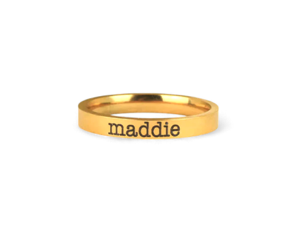 Engraved Stackable Name Ring | 3mm Band Online