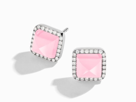 Cleo Diamond Stud Pyramid Earrings For Sale