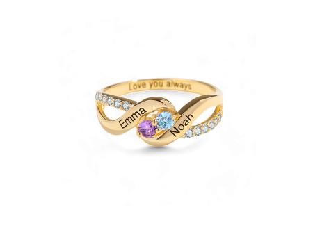 Forever Love Two Birthstone Ring For Cheap