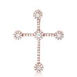 14k 0.34 Ct Diamond Cross Pendant, Available in White, Rose and Yellow Gold For Discount