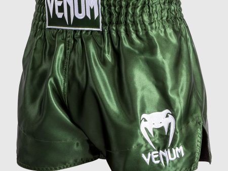 Muay Thai Shortsit - Venum - Classic - Khaki Valkoinen on Sale