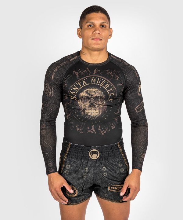 Rashguard - Venum -  Santa Muerte Dark Side  - Pitkähihainen - Musta Ruskea Supply