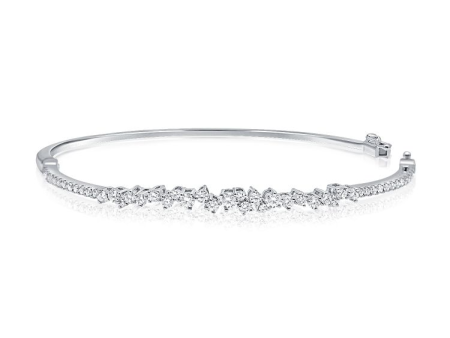 14k Gold 1.12Ct Diamond Bangle Bracelet, available in White, Rose and Yellow Gold Sale