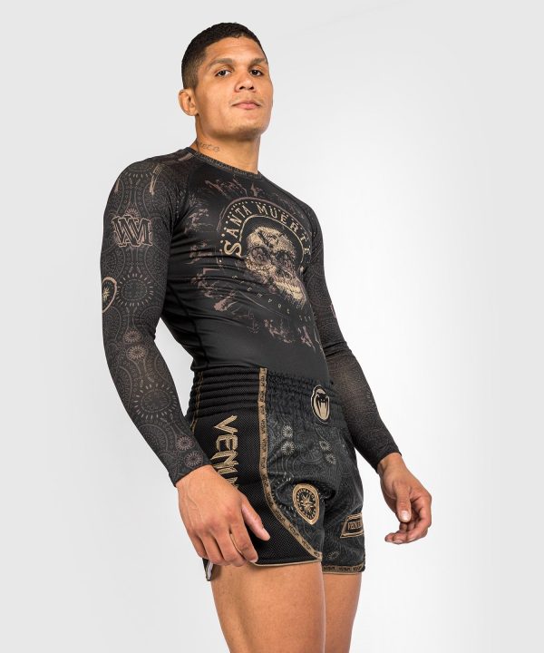 Rashguard - Venum -  Santa Muerte Dark Side  - Pitkähihainen - Musta Ruskea Supply