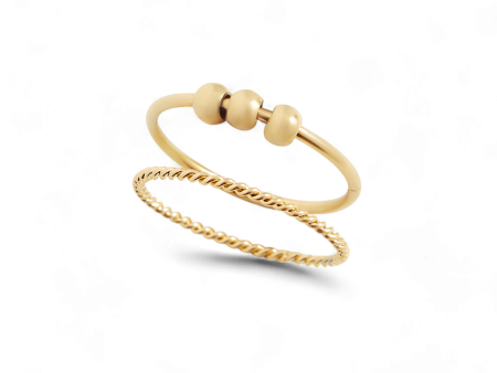 Dainty Stackable Beaded Fidget Ring Set on Sale