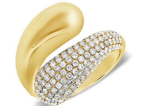 14k gold 1.07 Carats diamond bypass ring, Available in White, Rose and Yellow Gold Supply