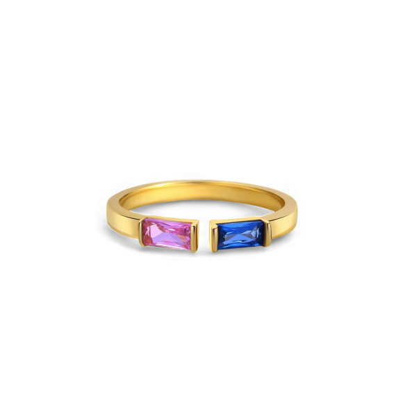 Adjustable Double Birthstone Band Ring Supply