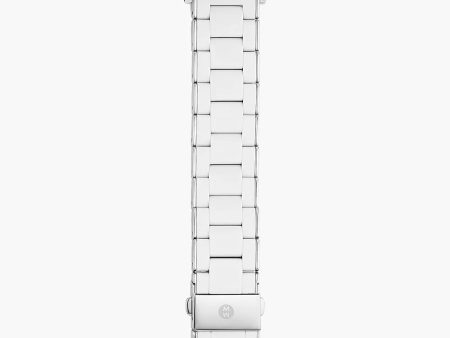 Michele 38 40 41mm and 42 44 45 49mm Stainless and White Silicone-Wrapped Bracelet Band for Apple Watch Discount