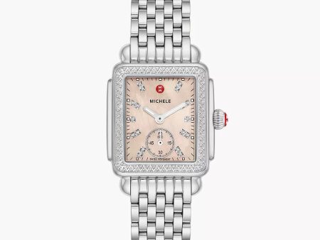 Michele Deco Mid Stainless Steel Diamond Watch For Discount