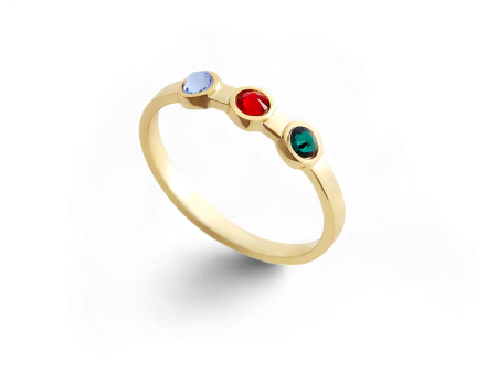 Dainty 3 Birthstone Ring Online