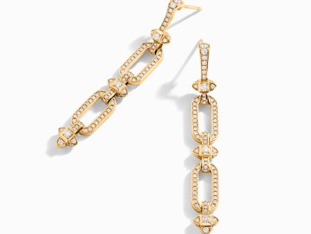 Tip-Top Link Full Diamond Drop Earrings Fashion