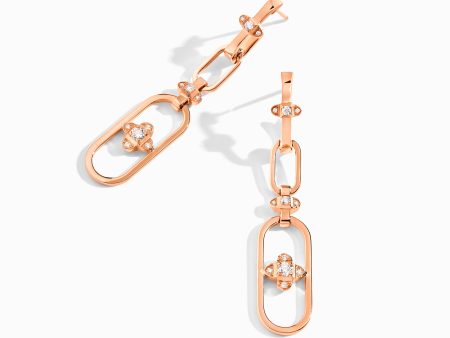 Tip-Top Link Gold Double Drop Earrings For Discount