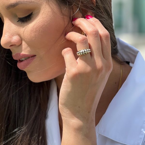 Checkerboard Ring Fashion