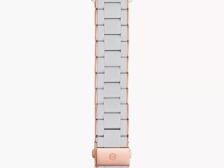 Michele 38 40 41mm and 42 44 45 49mm Pink-Tone and Fog Silicone-Wrapped Bracelet Band for Apple Watch Supply