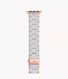 Michele 38 40 41mm and 42 44 45 49mm Pink-Tone and Fog Silicone-Wrapped Bracelet Band for Apple Watch Supply