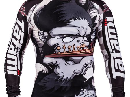 Rashguard - Tatami -  Chess Gorilla  - White-Black Cheap