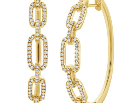 14k Gold 0.45Ct Diamond Hoop Earring, available in White, Rose and Yellow Gold Hot on Sale