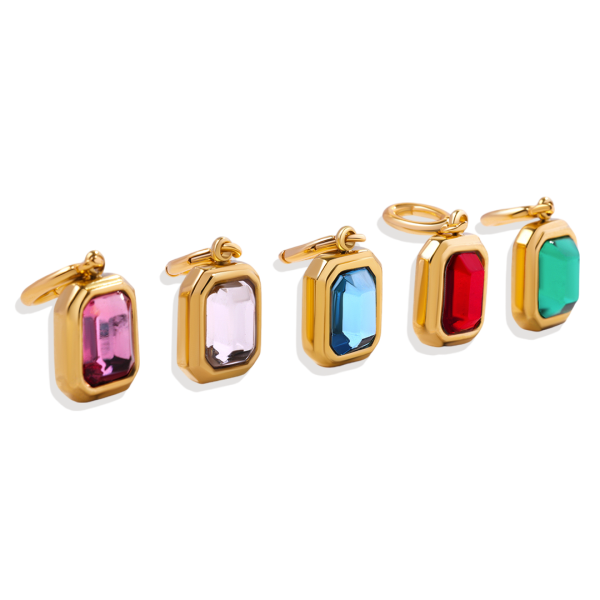 Baguette Birthstone Charm Fashion